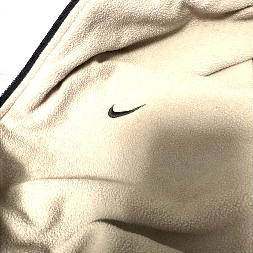Nike Therma Fit Black Cream Reversible Zip Jacket Vintage Warm Layer - Picture 4 of 6